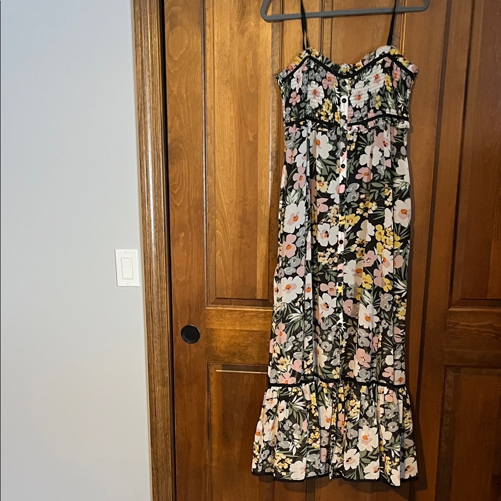 White Birch Floral Maxi Dress with Spaghetti Straps